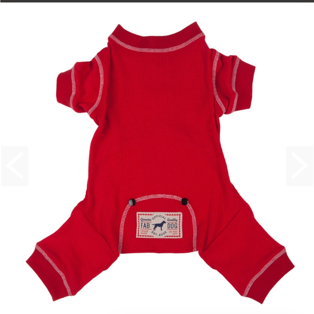 fabdog Dog Red Premium Thermal Pajamas 18” NWT
